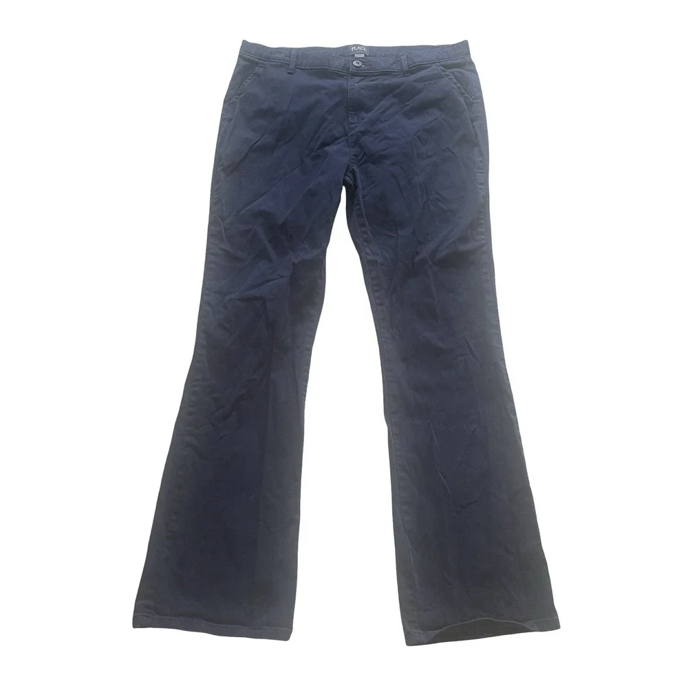 Children's Place Size 18 Plus, Lot‎ of 2, Pants Beige & Navy Blue 97% Cotton